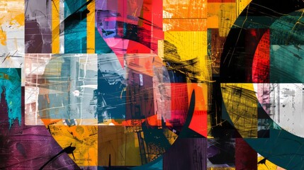 Fragmented Geometric Abstract Collage