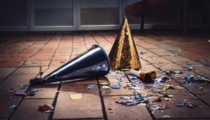  Crushed Party Horn on the Ground