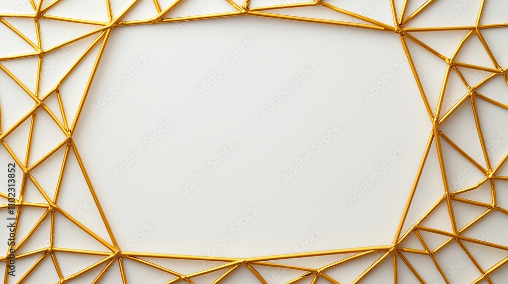 Aufkleber elegant geometric frame designed with gold lines on a soft white background ideal for displaying art