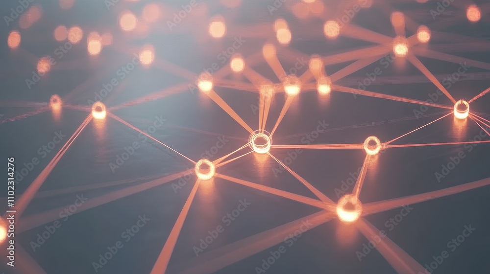 Poster glowing neural network connections in the digital universe