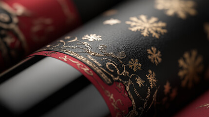 Wine Bottle Close Up with Festive Holiday Label Design