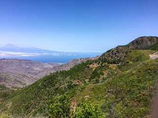 Obraz premium Scenic view of mountains and ocean in Tenerife