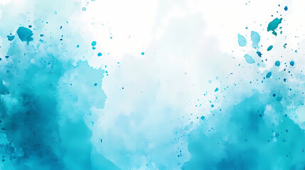 A watercolor painting on canvas with turquoise strokes and splashes. abstract art background using navy blue and cerulean colors. Cerulean. Illustration