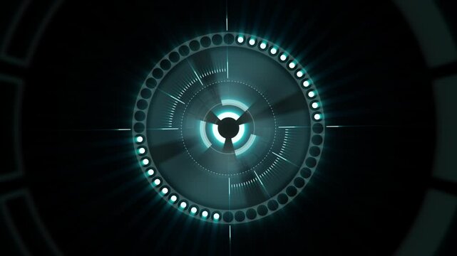 HUD Circular Elements Move through Loop Overlay on Transparent Background