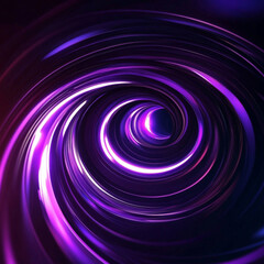 Speed and light turbine movement with purple tones and gradients with glow on a dark background 