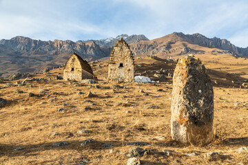 The City of Dead, stone tombs in Caucasus near Cmiti, North Ossetia-Alania, Russia