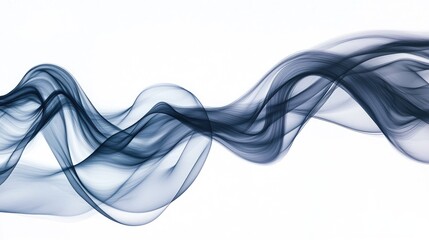 Obraz premium Abstract Blue Smoke Waves on a Light Background Creating Flowing Shapes, Artistic Design for Backgrounds, Graphics, and Website Elements