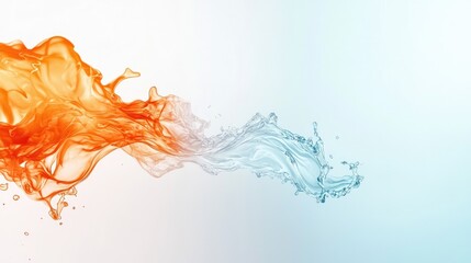 Fototapeta premium Dynamic Flow of Colorful Liquid with Orange and Blue Gradient, Abstract Design for Artistic Backgrounds, Concepts of Fluidity, Motion, and Energy
