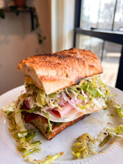sandwich on baguette bread