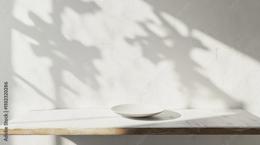 Poster minimalist tabletop with soft shadow patterns