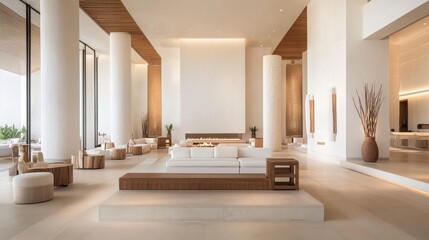 Serene and Minimalist Modern Interior Design with Natural Elements