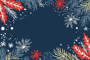 winter Christmas flat background vector, greeting card , wallpaper