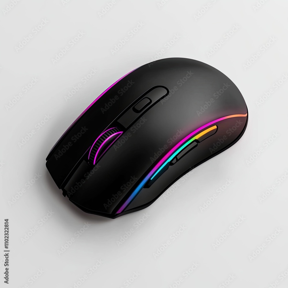 Poster modern gaming mouse with rgb lighting and ergonomic design for enhanced comfort and performance in c