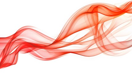 Abstract Red Wave Forms on White Background
