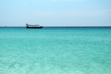 boat on turquoise sea