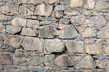 old wall lined with large uneven stones