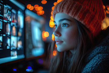 Enthusiastic Teacher Guiding Children in Microscopy