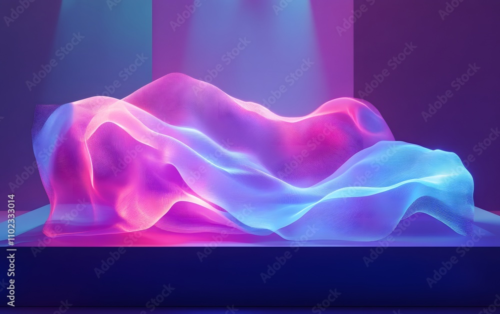 Poster a mesmerizing blend of light and color creating an abstract flowing design that captivates the viewe
