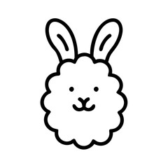 Obraz premium Bunny tail pom-pom icon for Easter crafts
