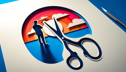 scissors cutting a paper