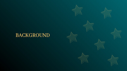Teal green abstract background with transparent small star pattern, modern geometric outline stars. Christmas or New Year banner template	
