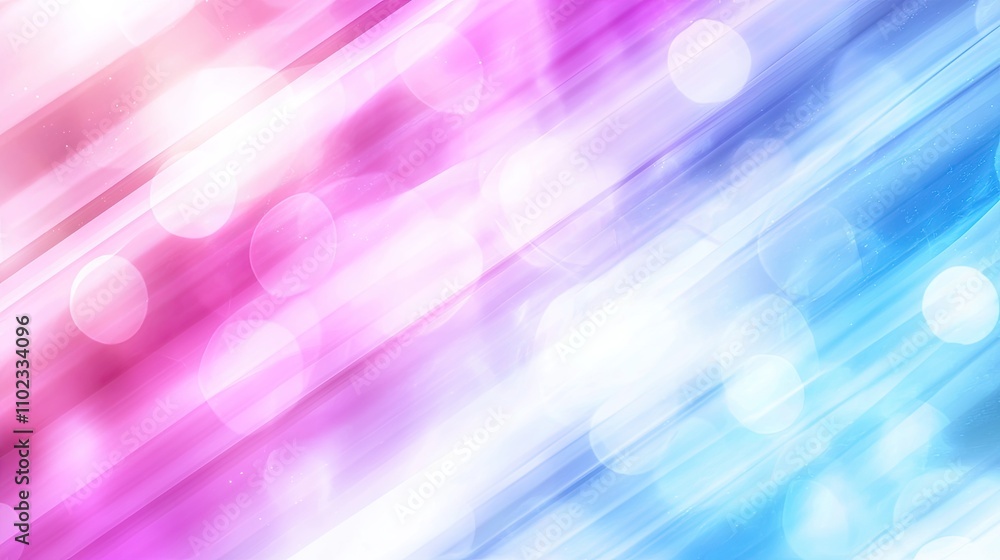 Poster abstract background with colorful bokeh effect featuring soft pink and blue tones, creating a dreamy