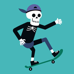 A skeleton is skating.