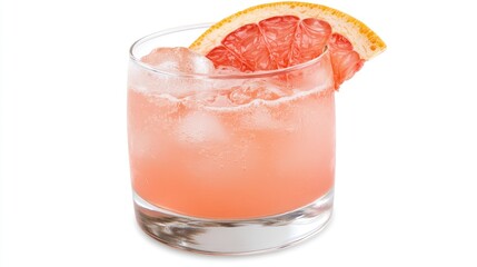 Refreshing Grapefruit Cocktail with Ice and Garnish in a Stylish Glass Perfect for Summer Celebrations, Parties, or Relaxing Moments at Home