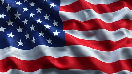 Obraz premium Close-up of the American flag, highly detailed, photorealistic, 8k resolution, sharp focus