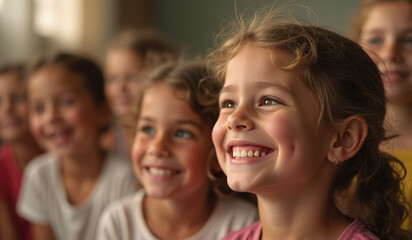 Fototapeta premium children smile jesus smiling back happy joyful innocent faces gentle loving kind soul eyes forever