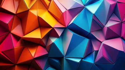 Polygonal background, vibrant colors, dynamic shapes, 8k, detailed, intricate design
