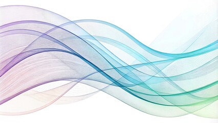 Colorful abstract wave pattern with dynamic fluid lines on white background