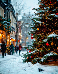 christmas tree in the snow