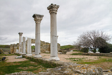 Crimea, Sevastopol, Tauric Chersonesos, Ruins on the seashore