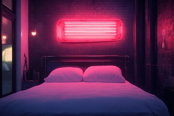 Pillow Talk Neon. Dirty Chat in the Night with Neon Sign Advertisement