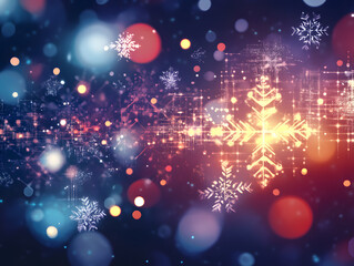 Festive Christmas New Year background with fir tree, decorations and gifts. Neural network AI generated art