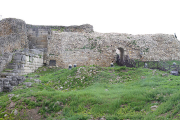 Crimea, Sevastopol, Tauric Chersonesos, Ancient stone ruins with stairs