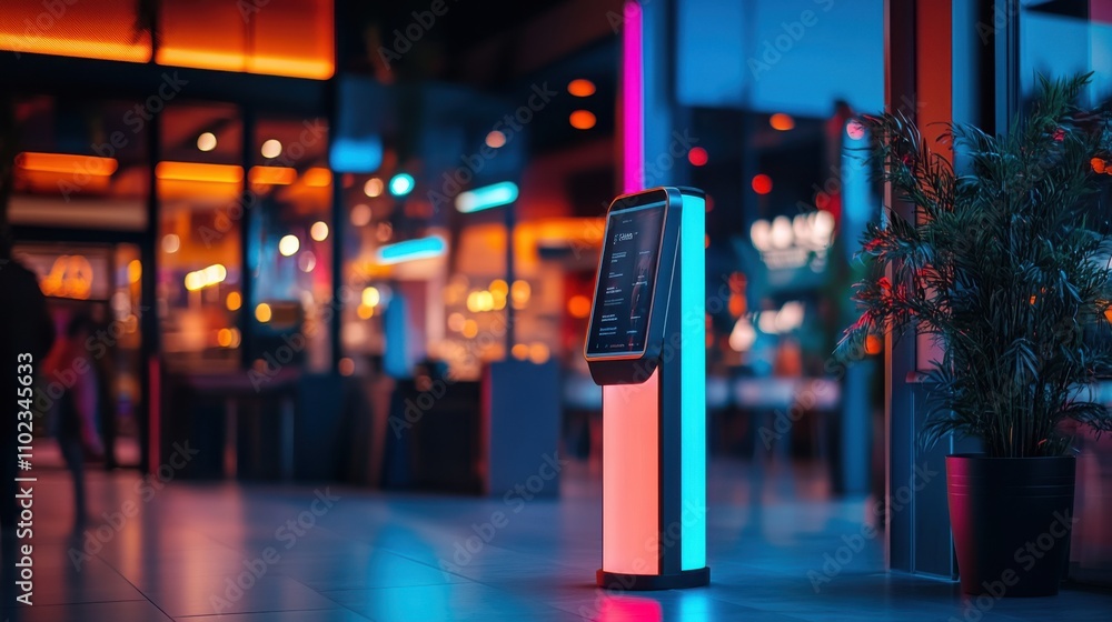 Poster ai-driven kiosk displaying innovative products