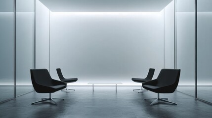Minimalist Interior Design with Black Leather Chairs