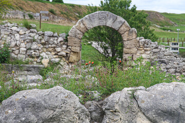Crimea, Sevastopol, Tauric Chersonesos, Ruins on the seashore