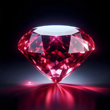3d ruby, sardius on black background, gem 