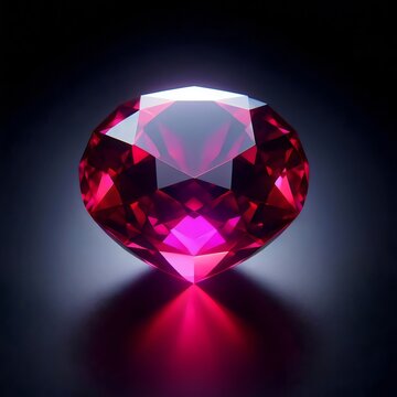 3d ruby, sardius on black background, gem isolated 