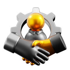 PNG 3D cooperation icon isolated on a white background