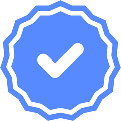 Blue checkmarks. Blue tick. Profile verification icon vector. Blue verified badge icon vector. Tick, check mark sign symbol of social media profile