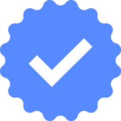 Blue checkmarks. Blue tick. Profile verification icon vector. Blue verified badge icon vector. Tick, check mark sign symbol of social media profile