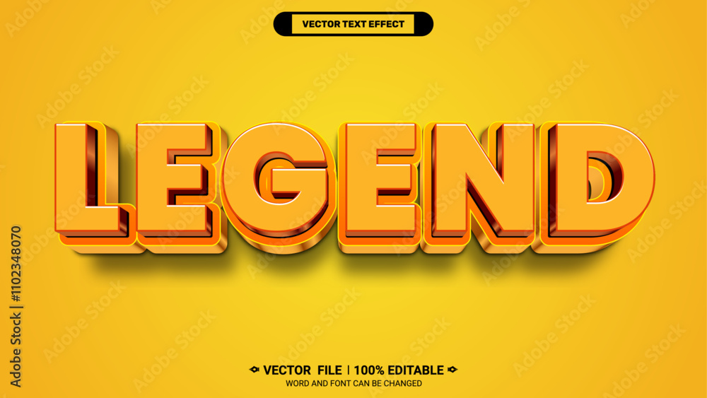 Poster legend softness shiny luxury typography style editable 3d vector text effect