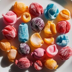 Colorful jelly candies. many sweet jelly. dessert for kids and adults background. Unhealthy food