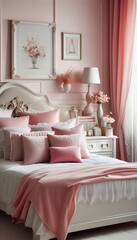 Modernes Schlafzimmer in pink