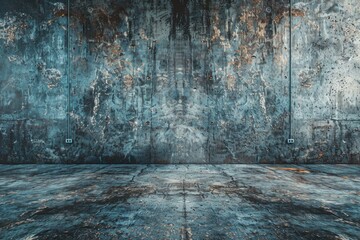 Obraz premium Empty grey concrete wall studio background for text presentation.