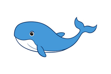 Blue Whale on white